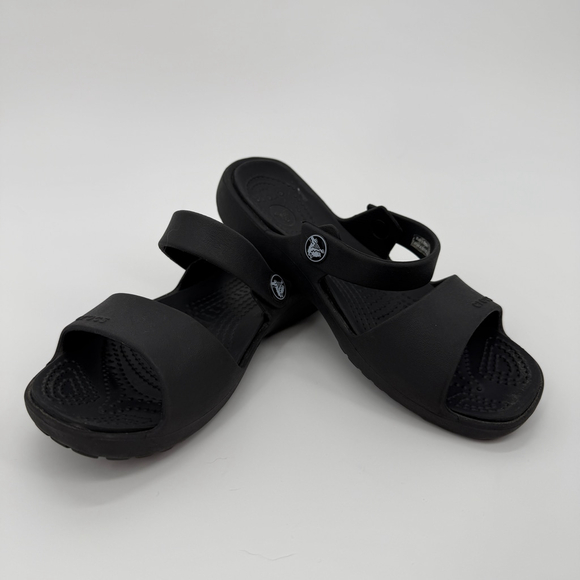 Crocs Coretta Black Slip On Shoes Sandals Women Size 6 - Picture 4 of 7
